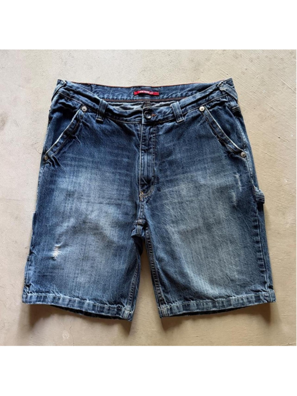 vintage union bay distressed blue denim jorts